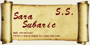 Sara Šubarić vizit kartica